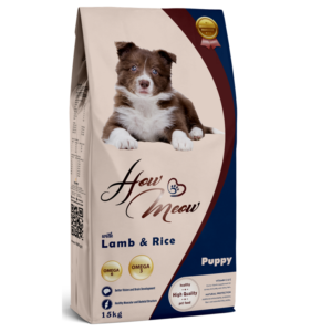 Повнораціонний корм для щенят How Meow Puppy з ягням та рисом.