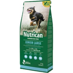Сухий корм для цуценят великих порід преміум класу Nutrican Junior Large 15 kg + 2 kg