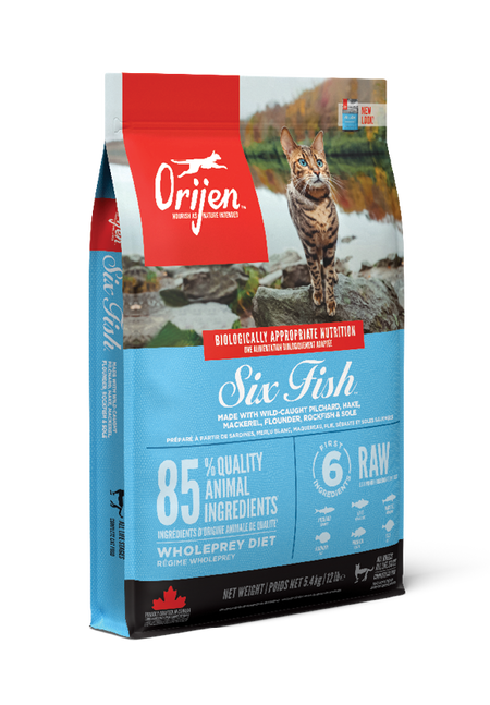 Сухий корм для котів усіх порід та всіх стадій життя Orijen 6 FISH CAT&KITTEN 5,4 кг (o28154)