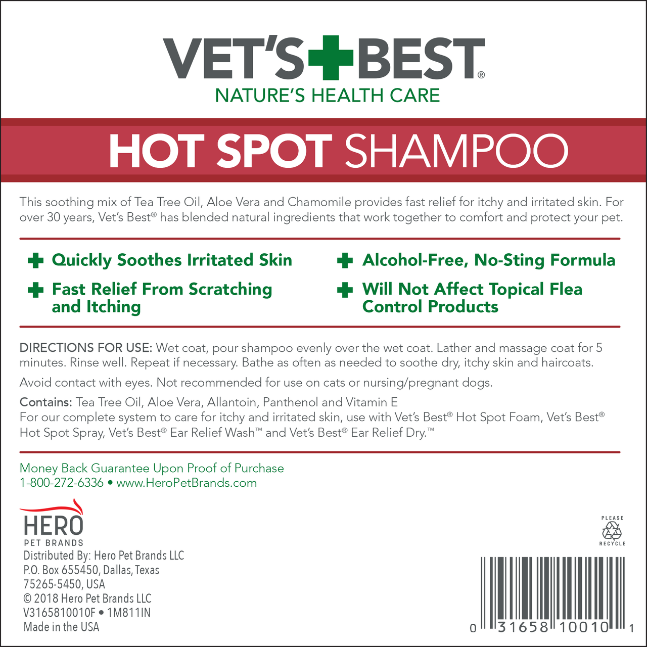 Шампунь Vet`s Best Hot Spot Shampoo проти запалень для собак 470 мл (vb10010) - Зображення 2