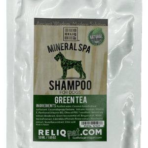 Шампунь Reliq Mineral Spa Shampoo Green Tea для собак та котів з олією зеленого чаю 50 мл