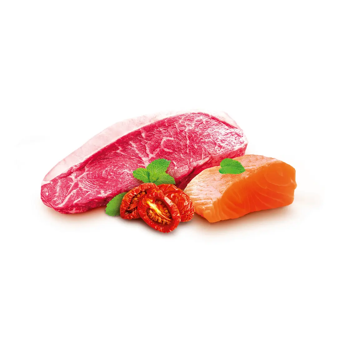 Сухий корм для підтримки опорно-рухового апарату стерилізованих/кастрованих дорослих котів великих порід Телятина з лососем та в’яленими томатами For the support of the musculoskeletal system. For large breeds - Зображення 3