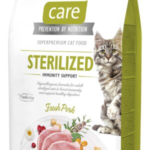 Сухий корм Brit Care Cat by Nutrition Sterilized Immunity Support для стерилізованих котів, зі свининою, 7 кг
