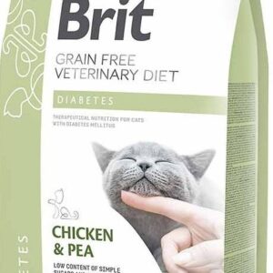 Сухий корм Brit GF VetDiet Cat Diabetes для котів, при цукровому діабеті, з куркою та горохом, 2 кг