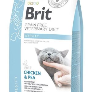 Сухий корм Brit GF VetDiet Cat Obesity для котів, при зайвій вазі та ожирінні, з куркою та горохом, 2 кг