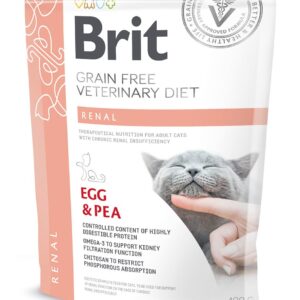 Сухий корм Brit GF VetDiet Cat Renal для котів, при захворюваннях нирок, з яйцем та горохом, 400 г