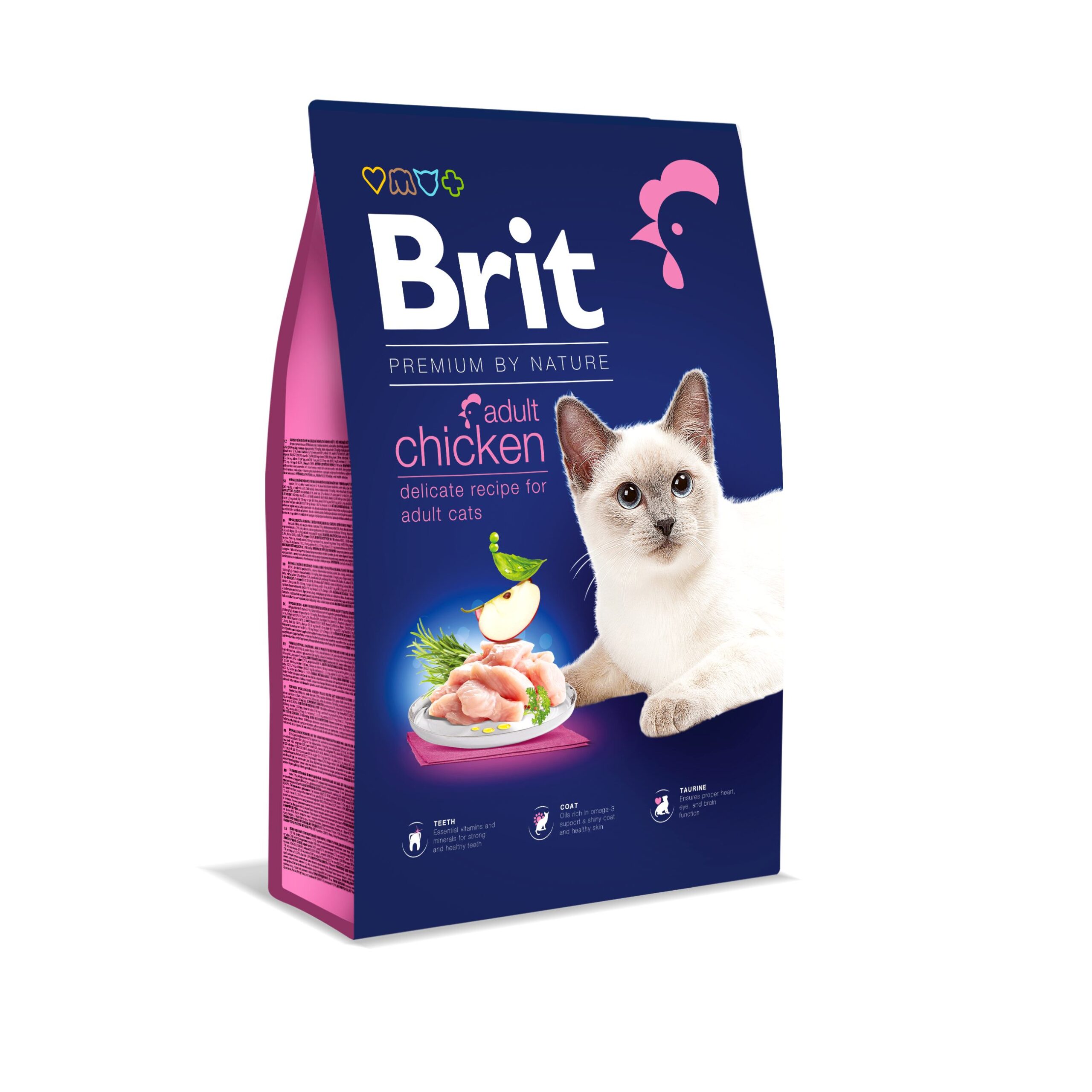 Сухий корм Brit Premium Cat by Nature Adult Chicken для котів, з куркою, 8 кг