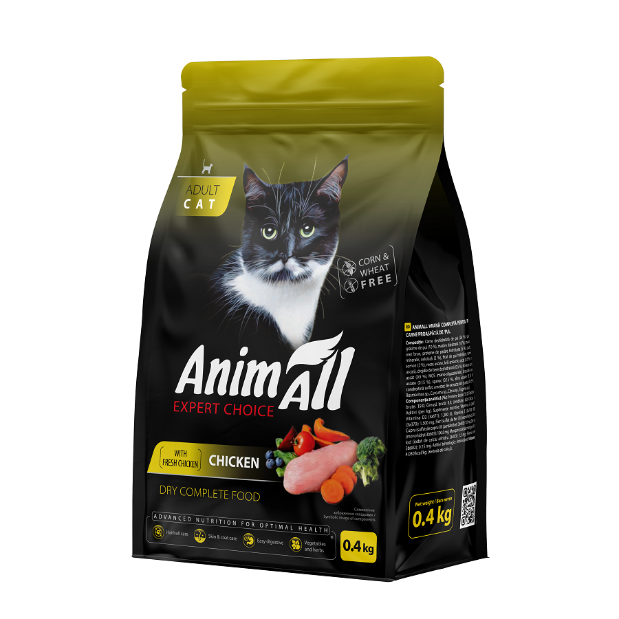 AnimaAll Повнораціонний сухий корм для котів зі свіжою куркою