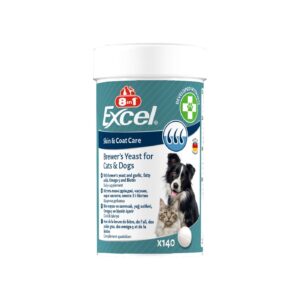 Вітаміни 8in1 Excel Brewers Yeast для собак та котів пивні дріжджі з часником для шкіри та шерсті